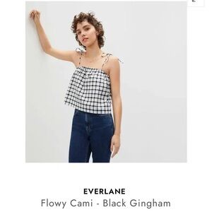 Everlane Black Gingham Flowy Cami